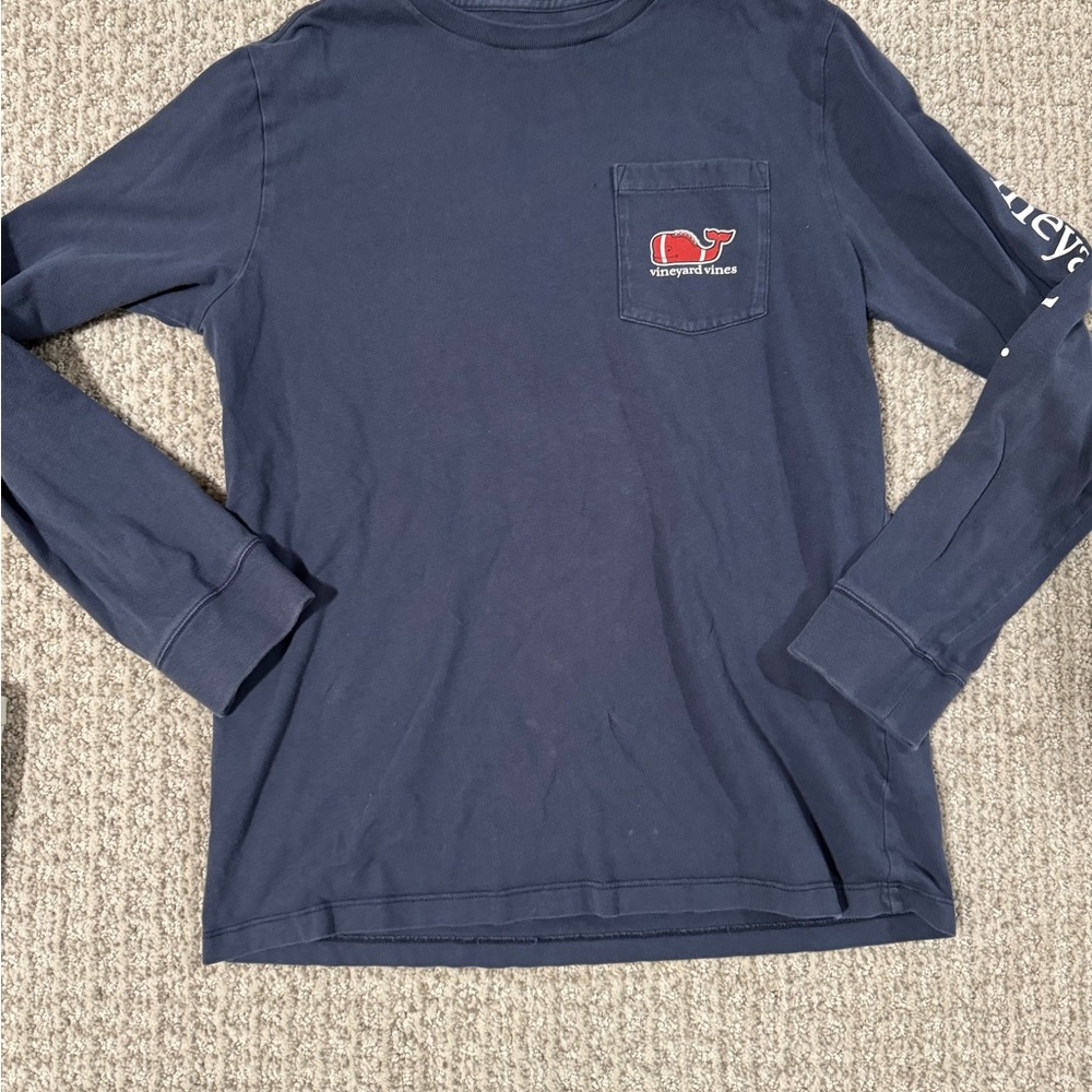 Vineyard Vines Kids Long Sleeve Tee in Navy Blue